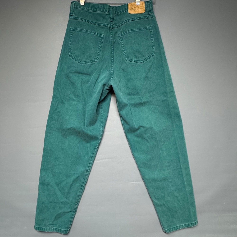 Eddie Bauer Vintage Green Denim High Rise Tapered Mom Jeans Womens 12 - Picture 2 of 7